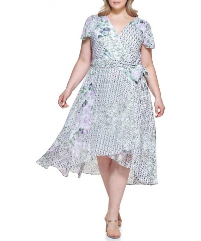 Women's Faux Wrap Dress Lavender Rose Mlti $23.69 Dresses