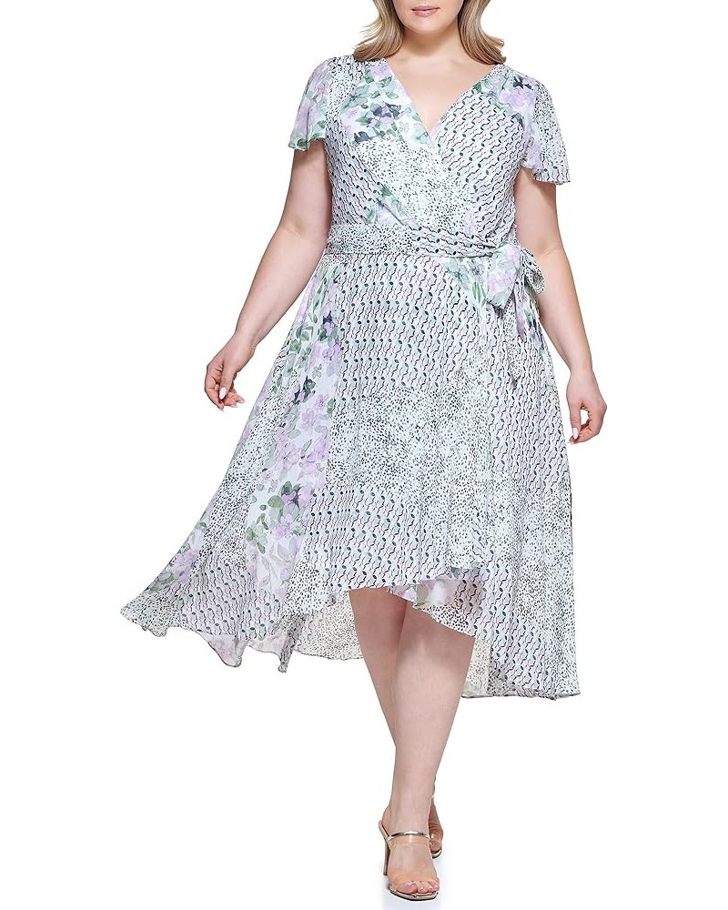 Women's Faux Wrap Dress Lavender Rose Mlti $23.69 Dresses