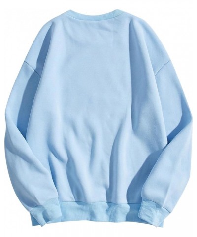 Hoodies for Teen Girls 14-16 Aesthetic Fashion Women's Warm Sweatshirt Casual Long Sleeve O Neck Soft Love X02-light Blue $10...