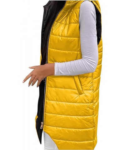 Long Puffer Vest for Womens Sleeveless with Hood Long Down Vest with Stand Collar Thick Hooded Sleeveless Long Coats Jacket B...