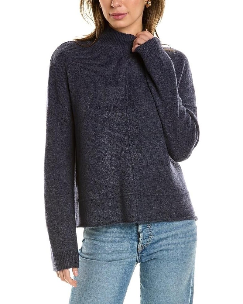 Women's Long Sleeve Mock Neck Sweater Denim Blue-1131 $19.55 Sweaters