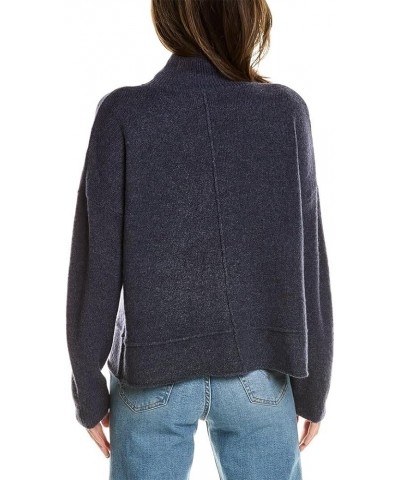 Women's Long Sleeve Mock Neck Sweater Denim Blue-1131 $19.55 Sweaters