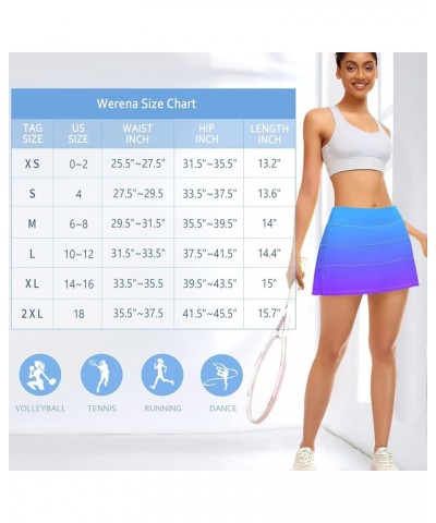 Tennis Skirt for Women with 4 Pockets Athletic Golf Skorts Skirts with Shorts Workout Running Sports Gradient Purple $16.32 S...