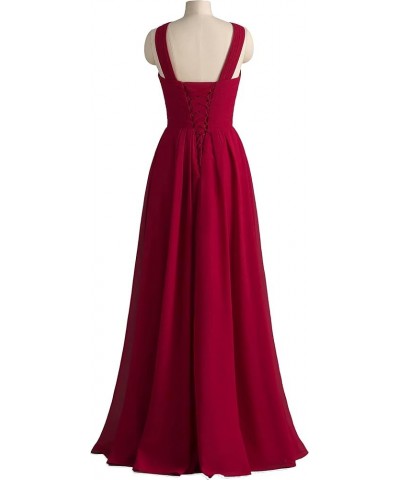 Sexy Crisscross Neck Chiffon Bridesmaid Dresses Long Pleated Formal Prom Dresses Wedding Party Gowns for Women Eggplant $33.1...