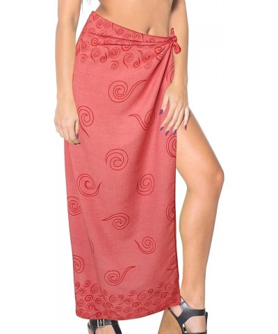 Women's Sarongs Bikinis Long Vacation Wrap Pareos Beach Dress Cover Ups Beachwear Swimsuit Women Sarong for Swimwear Coral, C...