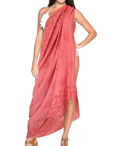 Women's Sarongs Bikinis Long Vacation Wrap Pareos Beach Dress Cover Ups Beachwear Swimsuit Women Sarong for Swimwear Coral, C...