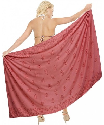 Women's Sarongs Bikinis Long Vacation Wrap Pareos Beach Dress Cover Ups Beachwear Swimsuit Women Sarong for Swimwear Coral, C...