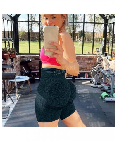 Scrunch Butt Lifting Seamless Shorts for Women High Waist Tummy Control Workout Biker Shorts Ruched Booty Lifting Leggings (E...