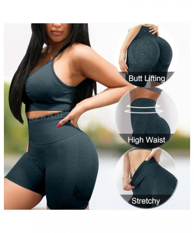 Scrunch Butt Lifting Seamless Shorts for Women High Waist Tummy Control Workout Biker Shorts Ruched Booty Lifting Leggings (E...