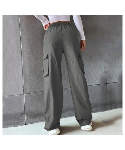 Cargo Pants 2024 for Women Trendy High Waisted Wide Leg Trousers Pockets Casual Elastic Waist Stretchy Y2K Jogger Pant 02-dar...