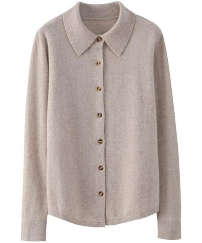 Solid Open Front Knitted Cardigan Cashmere Sweater for Women Light Grey3 $33.60 Sweaters