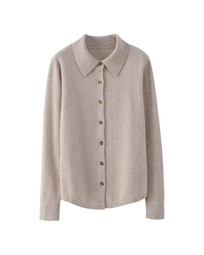 Solid Open Front Knitted Cardigan Cashmere Sweater for Women Light Grey3 $33.60 Sweaters