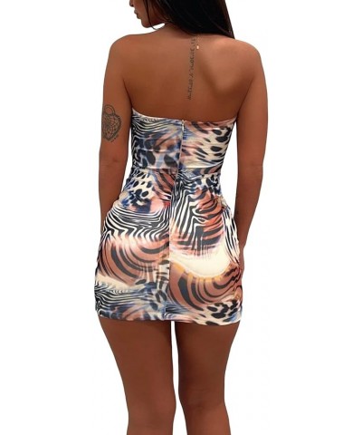 Y2K Dress for Women Sexy Sleeveless Printed Bodycon Mini Dresses Y2K Clothing 90s Vintage Outfits 13 Tiger $8.83 Dresses