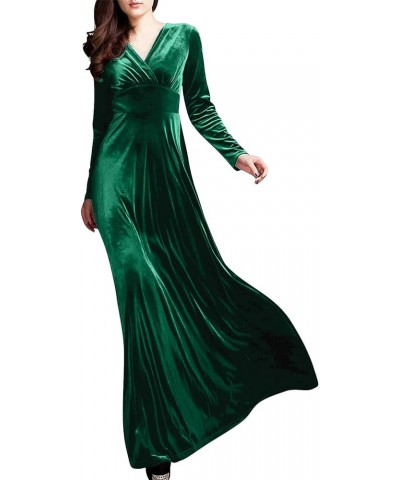 Casual Dresses for Women 2023 Long Sleeve V Neck Loose Fitted Plain Flowy Maxi Tiered Dress C-green $12.80 Sweaters