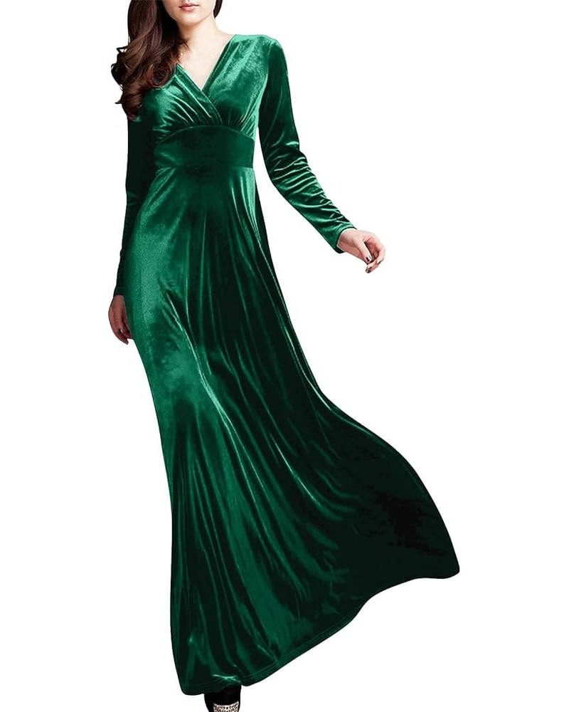 Casual Dresses for Women 2023 Long Sleeve V Neck Loose Fitted Plain Flowy Maxi Tiered Dress C-green $12.80 Sweaters