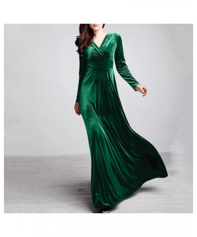 Casual Dresses for Women 2023 Long Sleeve V Neck Loose Fitted Plain Flowy Maxi Tiered Dress C-green $12.80 Sweaters