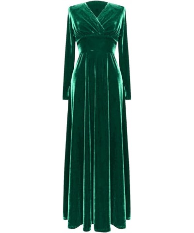 Casual Dresses for Women 2023 Long Sleeve V Neck Loose Fitted Plain Flowy Maxi Tiered Dress C-green $12.80 Sweaters