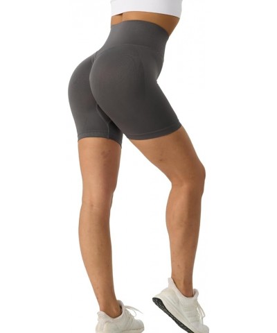 Womens Workout Yoga Shorts High Waist Tummy Control Premium Buttery Soft Gym Athletic Running Biker Shorts Gray $8.24 Activewear