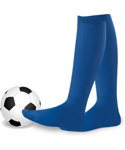 Soccer Socks Athletic Sports Socks Softball Baseball Cushioned Knee High Tube Socks Kids Teens Women Men Unisex 9 Pair-royal ...