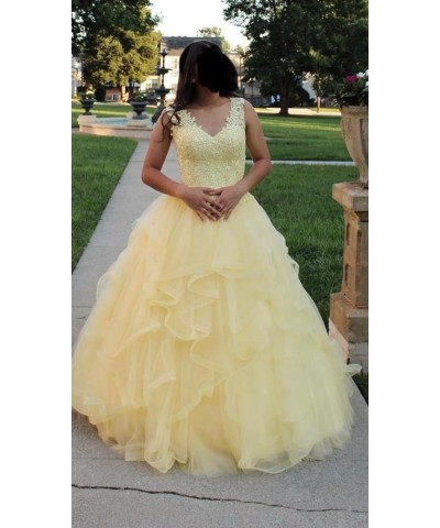 Ball Gown Quinceanera Dresses Sweet 16 Prom Party Princess Dress for Teens Style4-light Yellow $59.85 Dresses