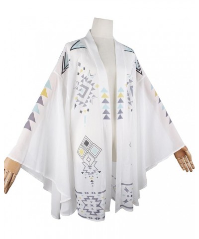 Women Anime Kimono Robe Cloak Beach Cover Up Halloween Cosplay Chiffon Cardigan Tops White-1 $14.99 Swimsuits