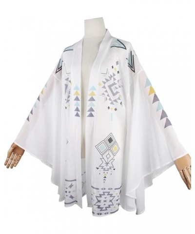 Women Anime Kimono Robe Cloak Beach Cover Up Halloween Cosplay Chiffon Cardigan Tops White-1 $14.99 Swimsuits