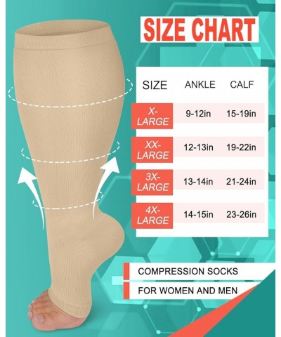 Compression Socks for Women & Men Wide Calf, Plus Size Extra Large Knee High Support Socks 02 Beige(toeless) XX-Large $10.00 ...