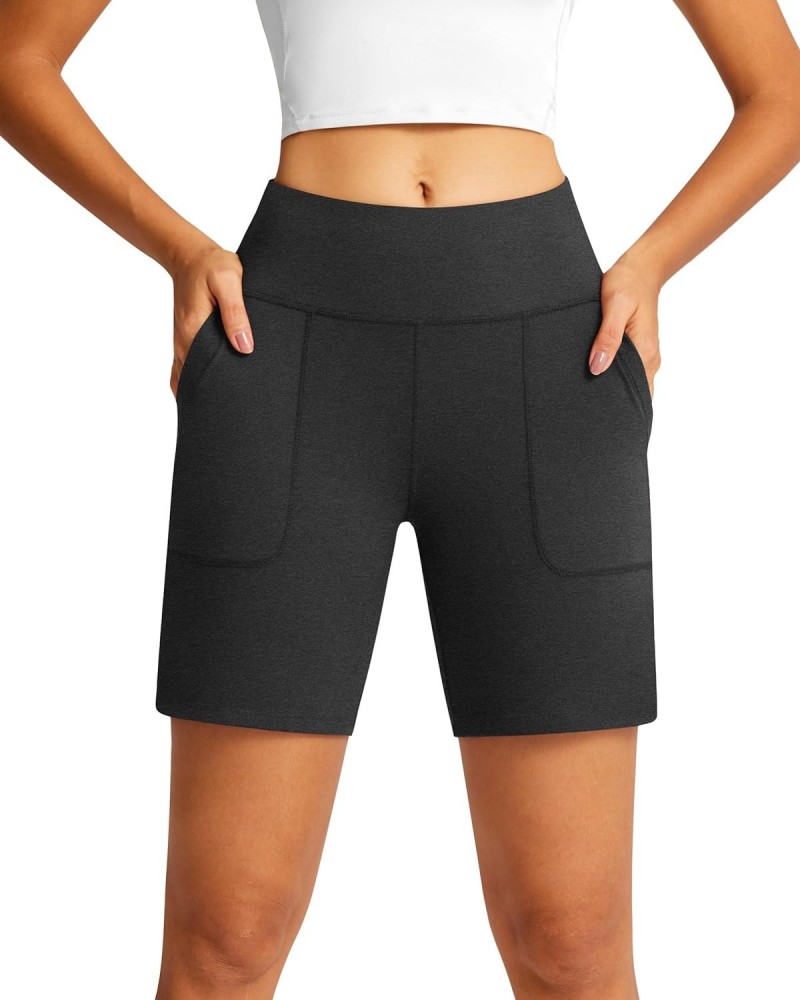 Long Shorts for Women Bermuda High Waisted Athletic Shorts for Women with Pockets 7" Inseam Black Small $12.18 Activewear