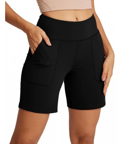 Long Shorts for Women Bermuda High Waisted Athletic Shorts for Women with Pockets 7" Inseam Black Small $12.18 Activewear