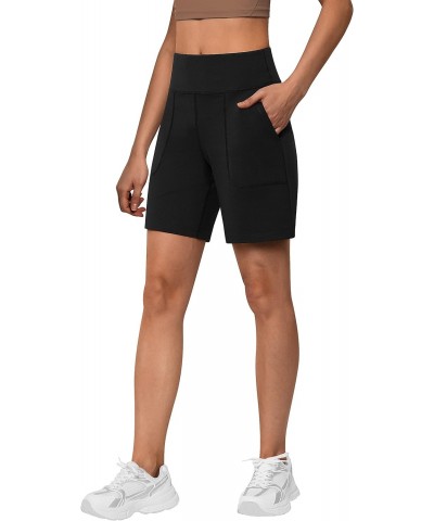 Long Shorts for Women Bermuda High Waisted Athletic Shorts for Women with Pockets 7" Inseam Black Small $12.18 Activewear