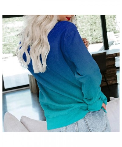 Womens Crewneck Sweatshirt Light Weight Casual Long Sleeve Oversized Pullover Fit Hoodies Fall Tops Blue $14.39 Hoodies & Swe...