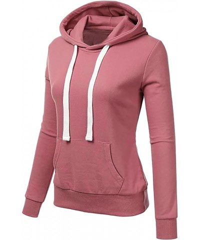 Fall Fashion Hoodies for Women 2023 Y2K Teen Girl Casual Long Sleeve Workout Sweatshirt Pullover Drawstring Clothes Solid01_p...