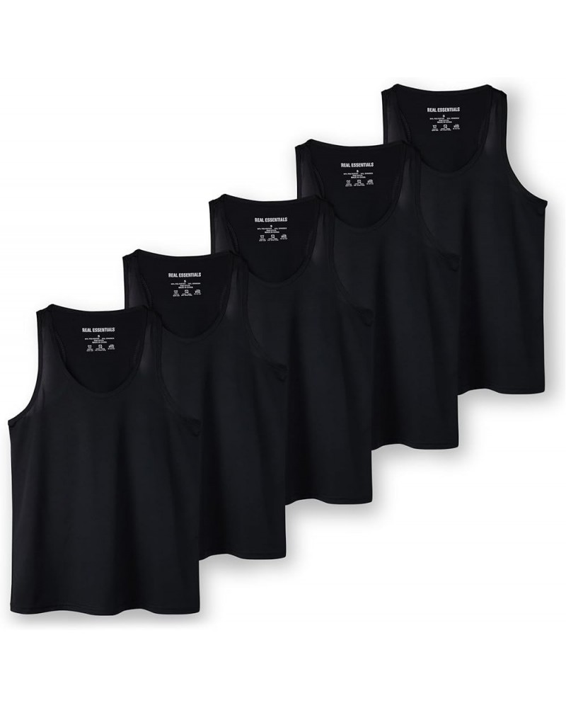 5-Pack Women's Racerback Tank Top Dry-Fit Athletic Performance Yoga Activewear (Available in Plus Size) Regular Size Set 5 $2...