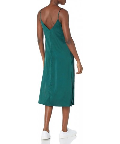 Women's Ana Silky V-Neck Midi Slip Dress Green $23.04 Dresses