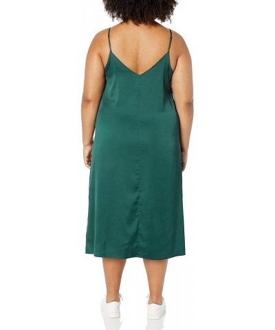 Women's Ana Silky V-Neck Midi Slip Dress Green $23.04 Dresses