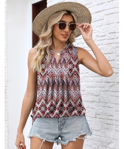 Women's 2024 Summer Sleeveless V Neck Tank Tops Loose Fit Flowy Blouses Dressy Casual Pleated Tunic T Shirts Pink Square $10....