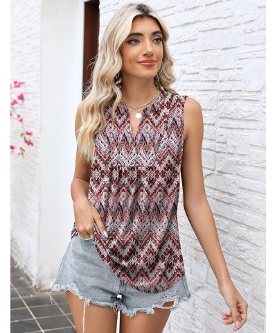 Women's 2024 Summer Sleeveless V Neck Tank Tops Loose Fit Flowy Blouses Dressy Casual Pleated Tunic T Shirts Pink Square $10....