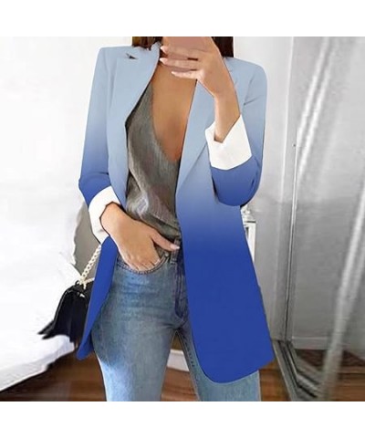 Vest Women's Printed Cardigan Formal Suit Long Sleeve Lapels Business Office Jacket Coat Blouse Vest (Orange, L) XX-Large Blu...