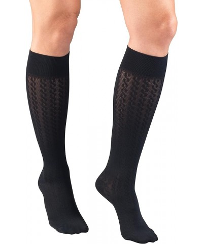 Compression Socks, 15-20 mmHg, Knit Women's Dress Socks, Knee High Over Calf Length Cable Knit Navy Cable Knit $7.16 Socks