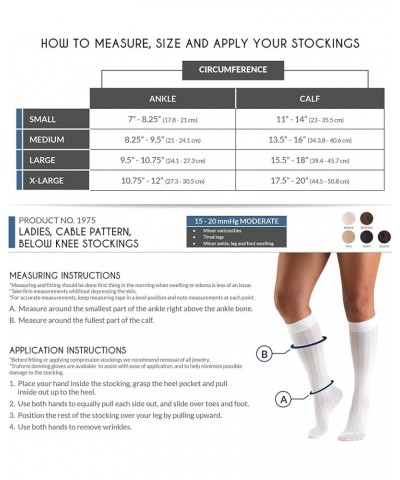 Compression Socks, 15-20 mmHg, Knit Women's Dress Socks, Knee High Over Calf Length Cable Knit Navy Cable Knit $7.16 Socks