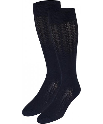 Compression Socks, 15-20 mmHg, Knit Women's Dress Socks, Knee High Over Calf Length Cable Knit Navy Cable Knit $7.16 Socks