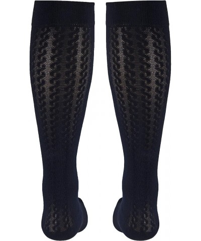 Compression Socks, 15-20 mmHg, Knit Women's Dress Socks, Knee High Over Calf Length Cable Knit Navy Cable Knit $7.16 Socks