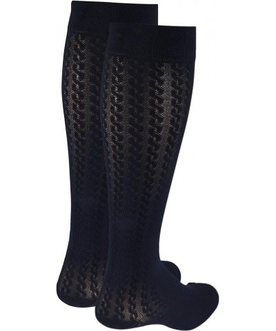 Compression Socks, 15-20 mmHg, Knit Women's Dress Socks, Knee High Over Calf Length Cable Knit Navy Cable Knit $7.16 Socks