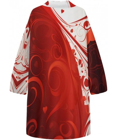 Womens Satin Night Gowns Long-Sleeved Button Down Printed Satin Casual Shirt Love10 $24.59 Sleep & Lounge