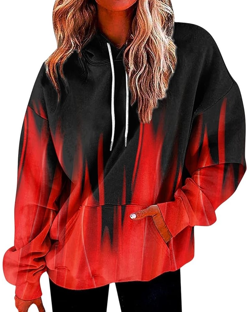 Hoodies for Women Trendy Oversized Sweatshirts Casual Pullover Fall Comfy Stretch Lightweight Classic Tops Red-m $5.89 Shirts