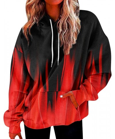 Hoodies for Women Trendy Oversized Sweatshirts Casual Pullover Fall Comfy Stretch Lightweight Classic Tops Red-m $5.89 Shirts