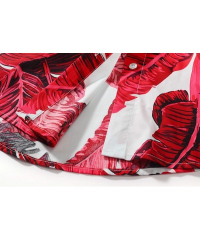 Womens Hawaiian Shirts Short Sleeve Blouses Casual Button Down Shirts for Women Red Pinapple $12.72 Blouses