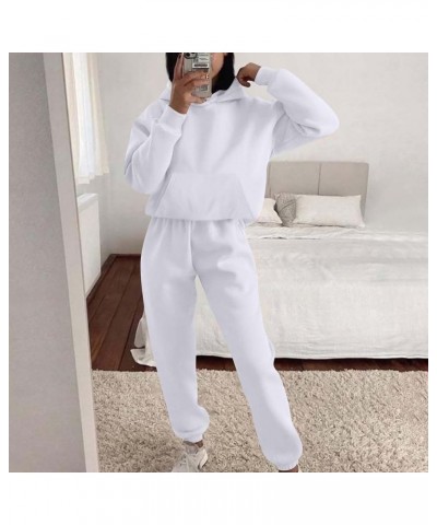 Lounge Sets for Women 2 Piece Outfits Casual Sweatshirt Workout Tops With High Waisted Baggy Sweatpants Joggers C-white $8.95...