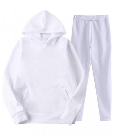 Lounge Sets for Women 2 Piece Outfits Casual Sweatshirt Workout Tops With High Waisted Baggy Sweatpants Joggers C-white $8.95...