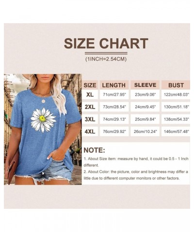 Women Plus Size Tops Daisy Graphic Tee Shirts Casual Cute Dandelion Tshirt Plus Size Clothes Tops A-blue 1 $8.24 Tops